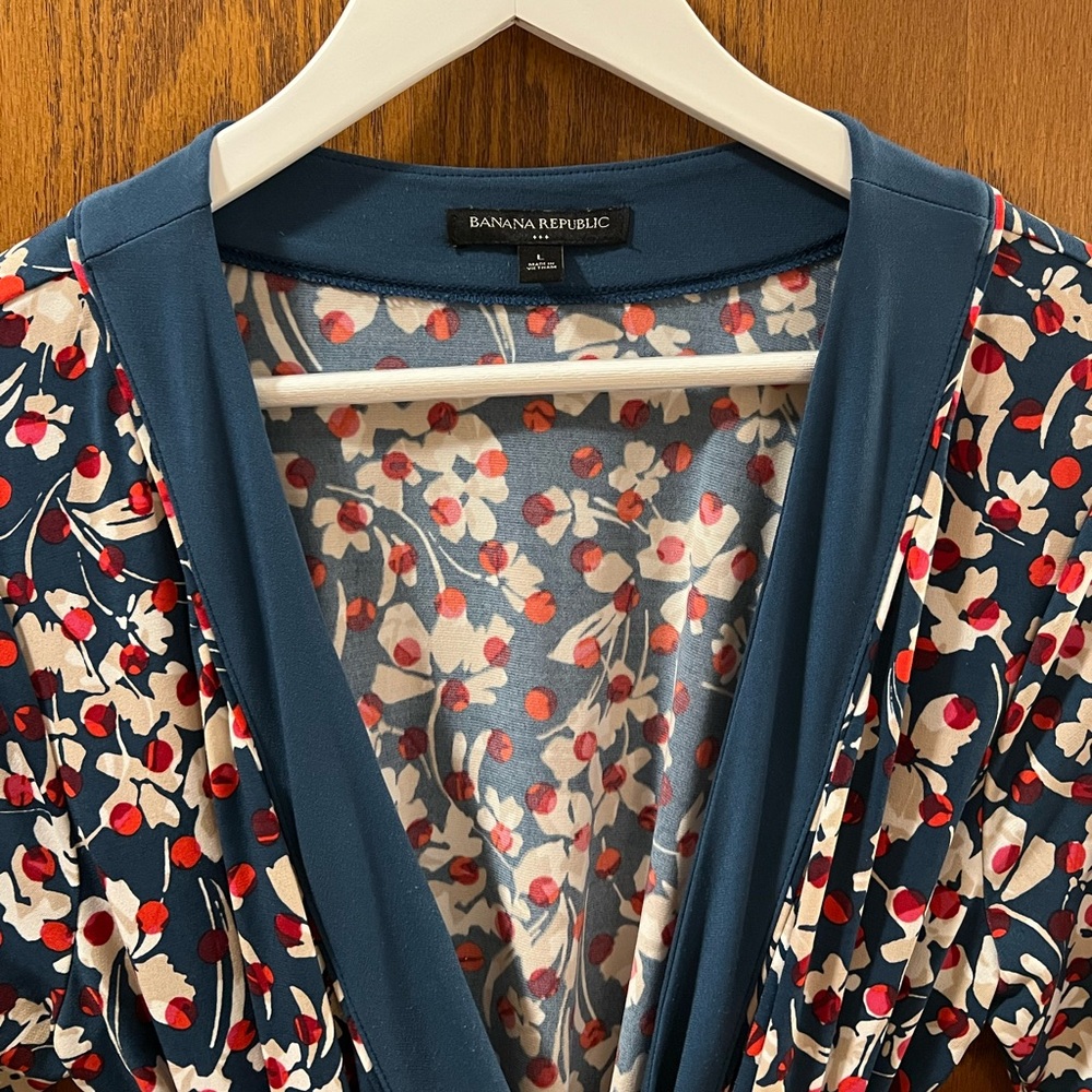 Banana Republic Floral Long Sleeve Wrap Dress - Picture 3 of 7